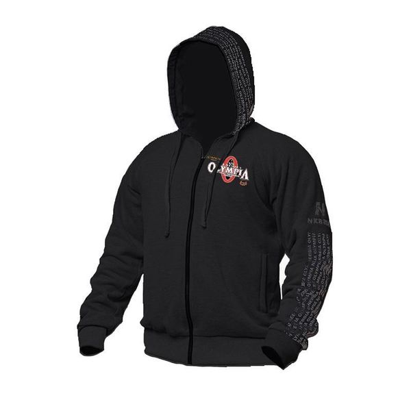 

muscle brothers sportsman large size fitness sweater male autumn winter healthy beauty training hooded coat casual sports clothi, Black;red