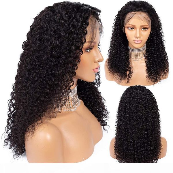 

13*4 lace front human hair wigs with baby hair middle ration curly lace wig knots bleached full lace human hair wigs, Black;brown
