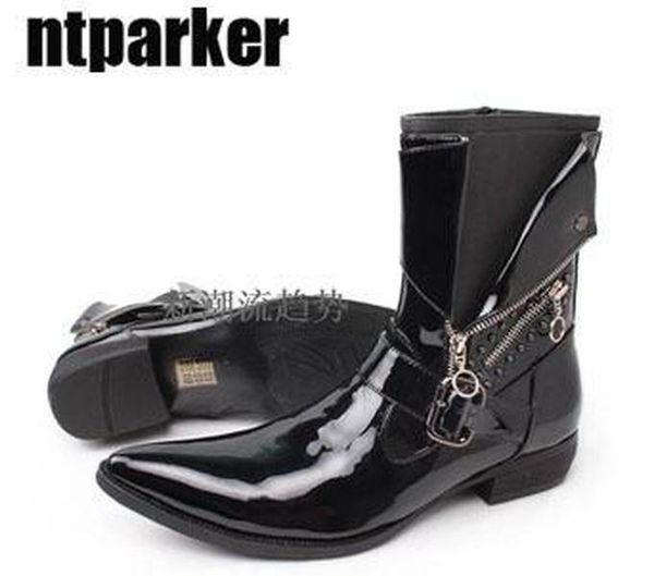 

2017 нового прибытие handmade лучших качеств человек супер стиль сапоги, моды ботильоны человек, натуральная кожа сапоги для парня, Black