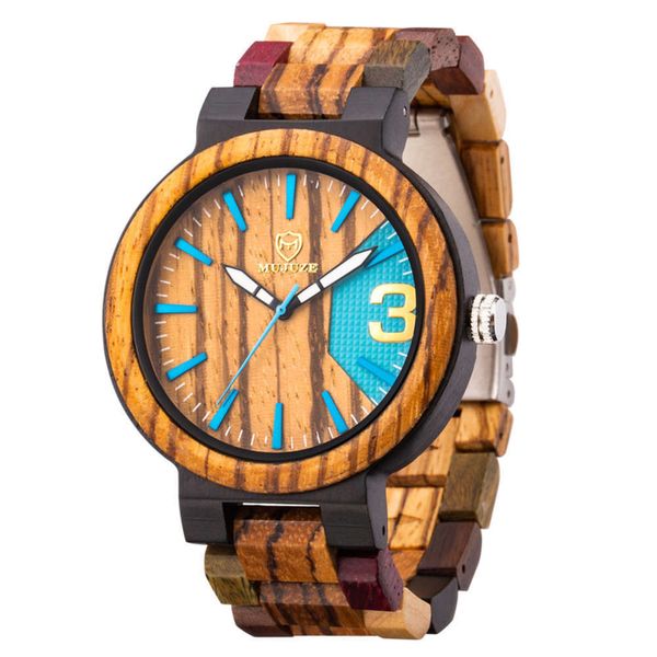 

wood personalized 2020 new color fashion men's watch 2021yv9c, Slivery;brown