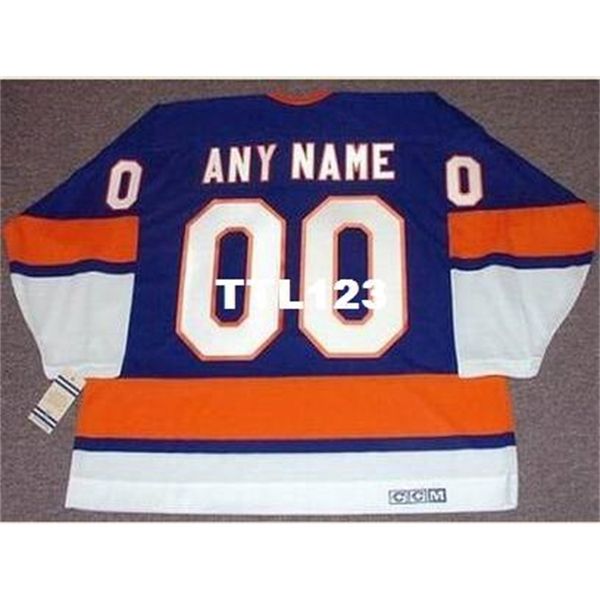 

740 #00 new york islanders 1970's ccm vintage customized "any name & number(s)" hockey jersey or custom any name or number re, Black