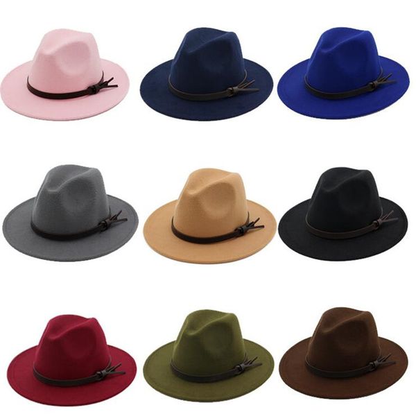 

hats formal trilby felt cap men winter panama fedora women caps wide brim jazz woman hat accessories fashion headwear lady chapeau new ulaw, White;black