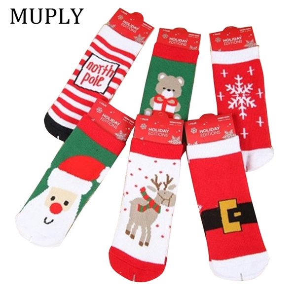 

christmas themed children pure cotton cartoon jacquard socks red christmas baby socks absorb sweat permeability socks () y201009, Pink;yellow