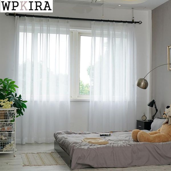

modern simple white / blue the cross embroider cotton linen curtain tulle fabric curtains for living room 035&30