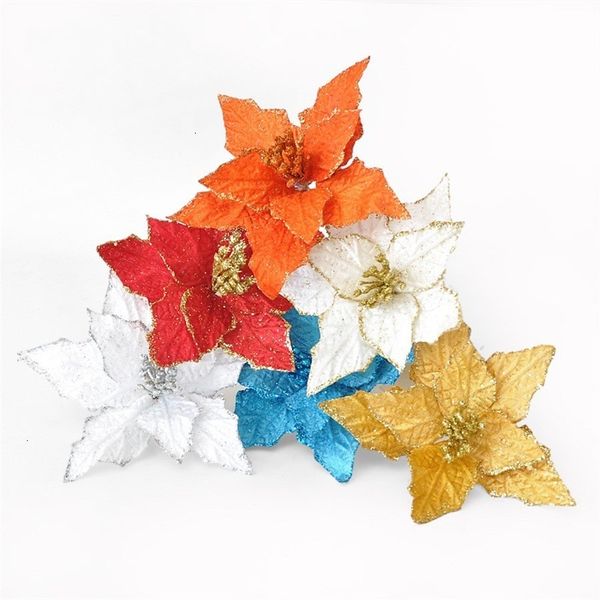 

deck 18cm flowers sticky gold double powder christmas simulation flower pure color decorative articl