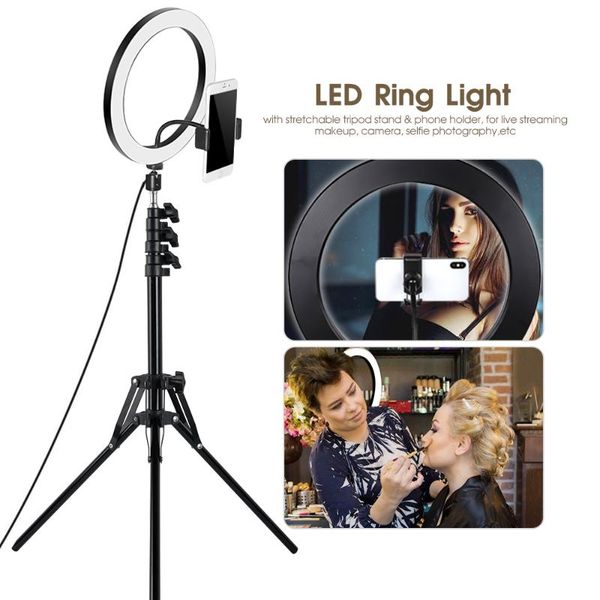 

led illuminator with tripe ring light with tripod stand 10 inch p studio selfie ring light for youtube camera