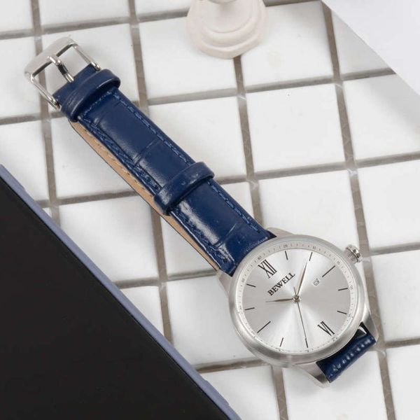 

goffel men's belt stainless case steel single calendar watch gentleman business sports quartz watch two colors hqx9, Slivery;brown