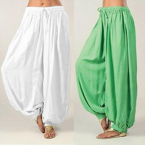 

plus size high waist women comfy harem modal dancing loose overall pants leg hippie warmer belly dance jumpsuit boho trousers, Black
