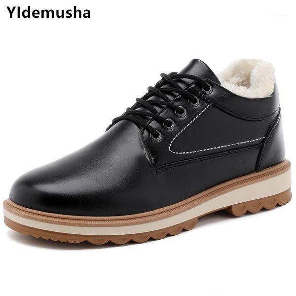 

black blue fashion men boots plush fur warm waterproof male winter boots lace up male winter flat pu leather tactical boot1