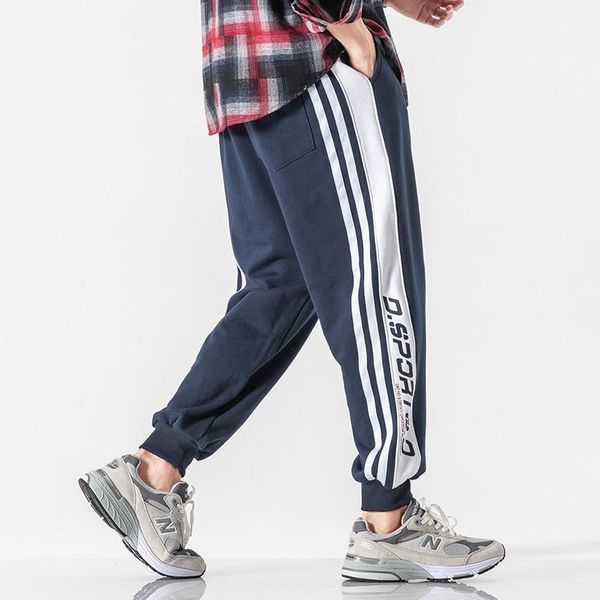 

men pants striped jogger casual sweat pants long trousers 2020 straight fitness clothing hip hop high cargo street wear1, Black