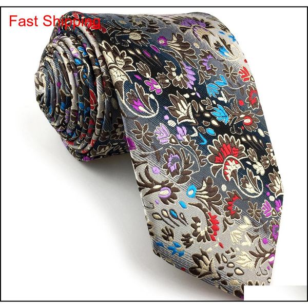 

p12 fashion floral pattern multicolor mens ties necktie 100% silk extra long size qylfab homes2007, Blue;purple