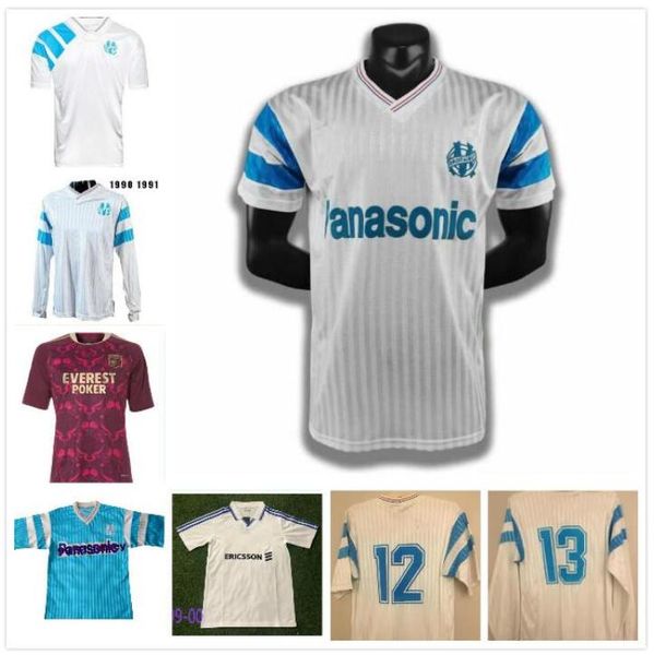 

pre-sell retro olympique de marseille 1990/91 soccer jerseys papin boli cantona waddle pelé vintage kit classic shirt, Black;yellow