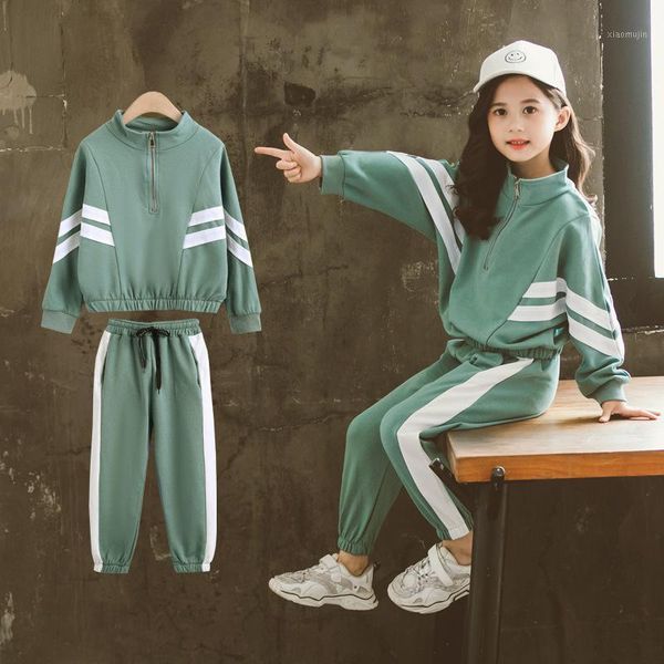 

clothing sets kids clothes set casual sports teen girls tracksuits spring 2pcs children suits 8 10 12 year cotton clothes1, White