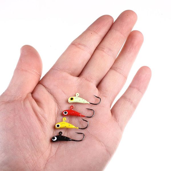 

4pcs/lot mini lead fish jigging hooks lure ice fishing bait 1.6g 1m winter fishing hook fishing lures banana shaped jllatn xjfshop
