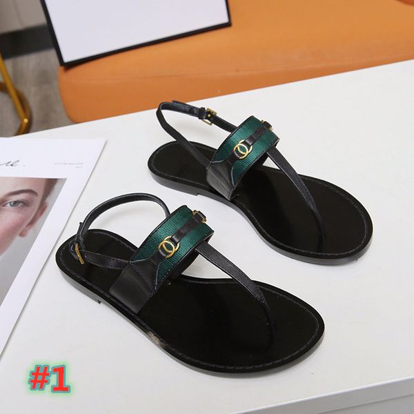 

luxury women's shoes classic women's sandals leather beach slippers designer women's sandals flip flops large size 35-45with, Black