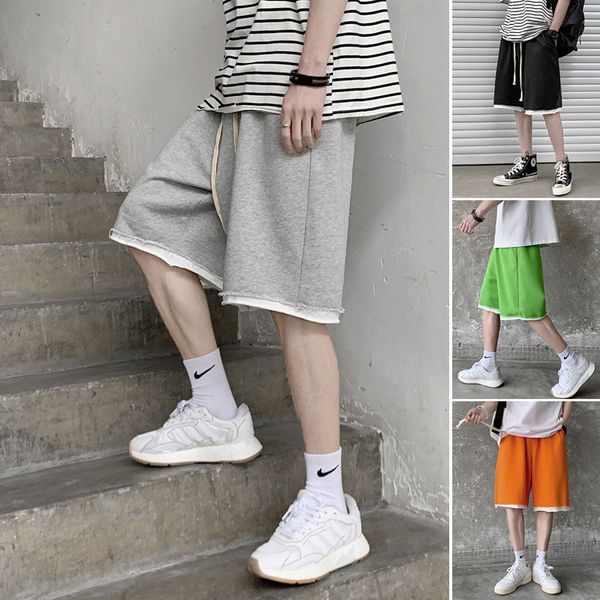 

shorts loose straight sports fashion brand beach 5-point men's casual pants, White;black