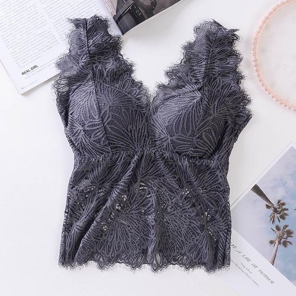 

camisoles & tanks lace bras lingeries women wrapped chest bralette beauty back tank underwear, Black;white