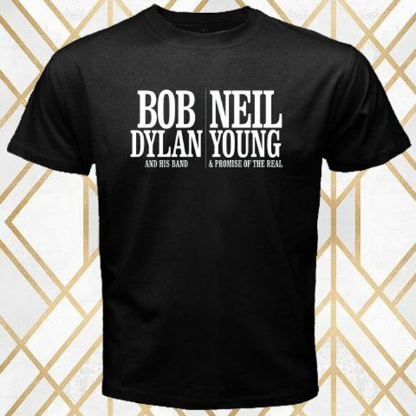 

bob dylan neil young tour logo men's black size s 3xl short sleeve hoodie designers t shirts sweatshirt