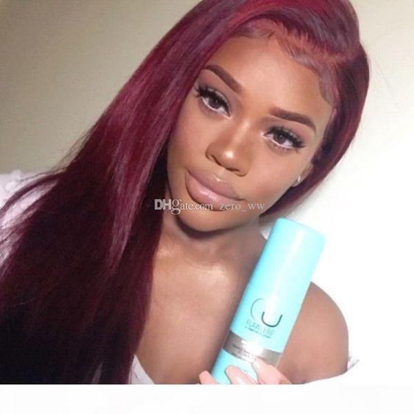 

human hair wig 99j brazilian burgundy red lace front wigs virgin brazilian natural straight human full lace wigs for black women, Black;brown