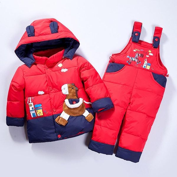

cartoon baby suit boy girl winter warm jacket suit thick coat + siamese pants baby children's jacket can open the crotch, White