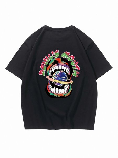 

romwe guys mouth graphic tee z2fn#, White;black