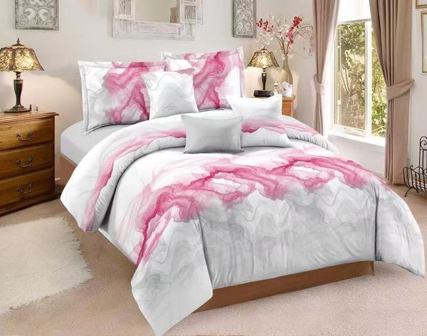 

lovinsunshine gray ink printed bedding set white duvet cover  comforter bed c0223