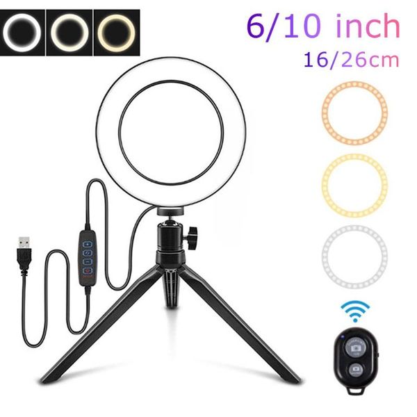 

flash heads 10 inch ring light with stand led camera selfie for beauty video live streaming mobilephone lamp