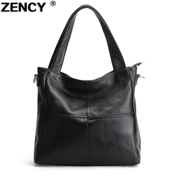 

zency 100% genuine cow leather women shoulder bags casual ladies handbags cowhide messenger bag real leather purse satchel bolso c0121