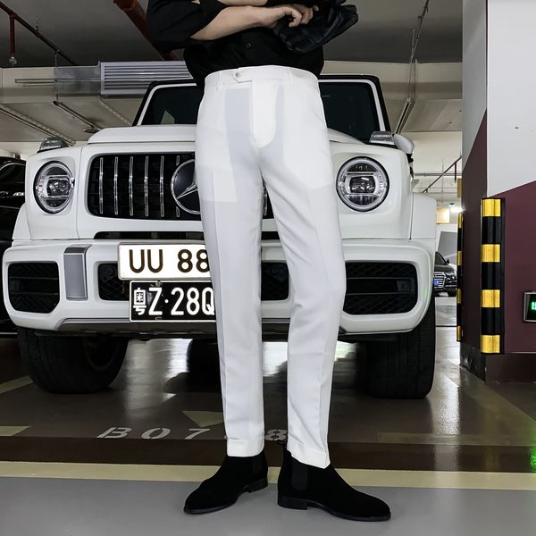 

daio ethan south korea autumn solid / 9 men's british slim legged casual pants