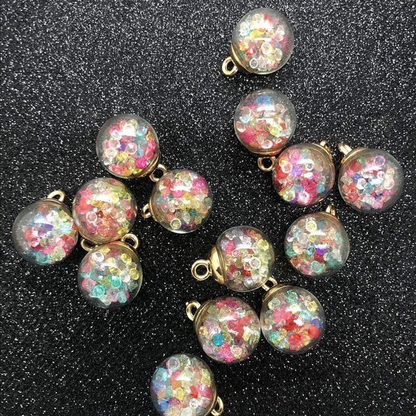 

new 10pcs 16mm mini glass bottles with beads pendant ornaments jewelry making n sqcups, Black