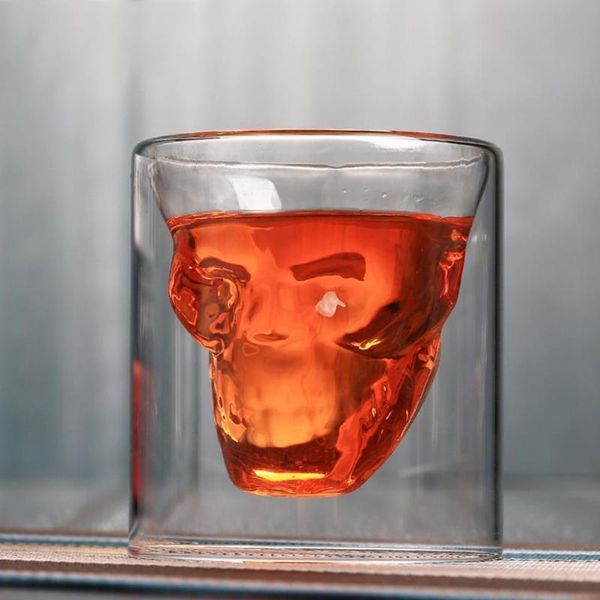 

newdouble transparent glass beer newskull whiskey wine vodka cup for home bar party l wedding glasses gift drinkware 2021