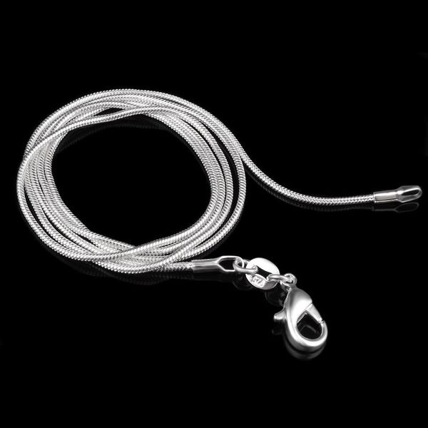 

simple snake chain necklace for woman silver plated 16-38 inch width 1mm dropshipping wholesale