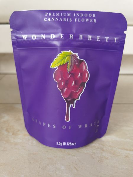 

premium grapes of wrath wonderbrett sealable mylar bag 10x12.4cm 3.5g childproof edibles plastic zipper package dry herb tobacco flow wmthsx