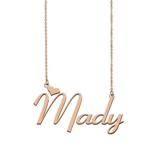 

mady name necklaces pendant custom personalized for women girls children friends mothers gifts 18k gold plated stainless steel, Silver