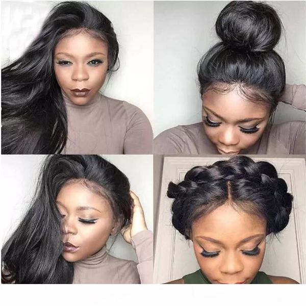 

bythair lace front human hair wigs brazilian virgin hair front lace wigs straight full lace human hair wigs for black women, Black;brown