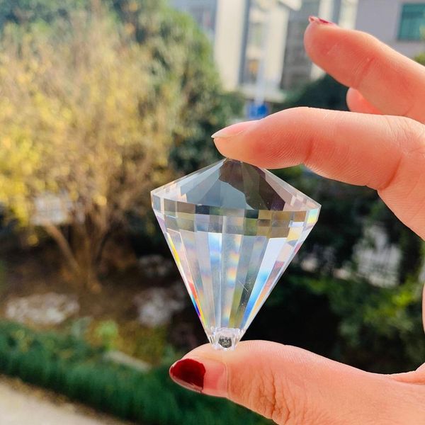

50mm glass diamond crystal prism pendant hanging chandelier part crystal suncatcher home diy wedding home craft decoration h wmtelc