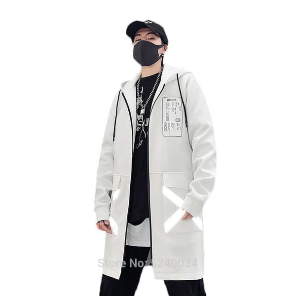 

men's trench coats cool boy hip hop street casual fashion coat men hooded printing long sleeve mens windbreaker pocket jackets, Tan;black