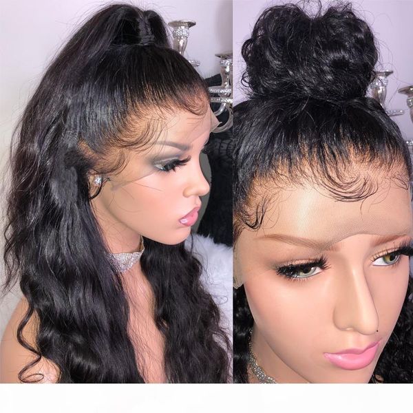 

full lace wig with baby hair body wave glueless brazilian hair wigs for women black pre plucked remy wigs dhgate lace wigs, Black;brown