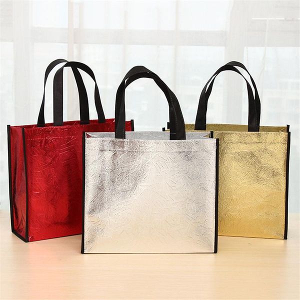 

gift wrap 100pcs/lot high-grade large laser non-woven bag hand-held shopping clothing packaging 32x12x27cm/40x12x32cm