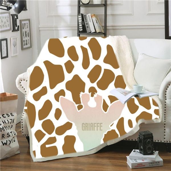 

blankets animal textured sherpa blanket giraffe/tiger/cows throw home textile fleece nap office sofa fluffy