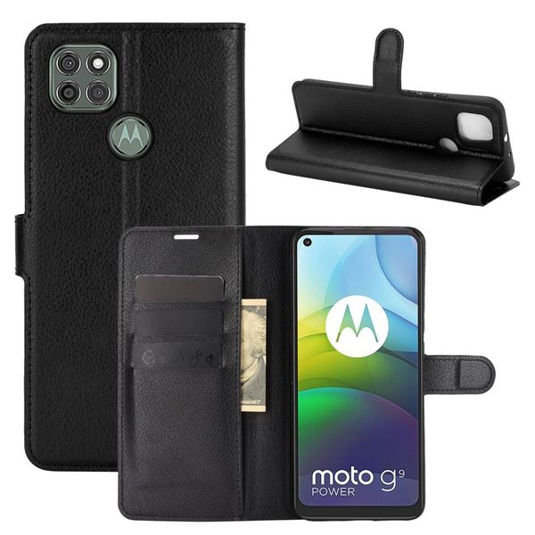 

for motorola moto g9 power litchi texture horizontal flip protective case with holder card slots wallet