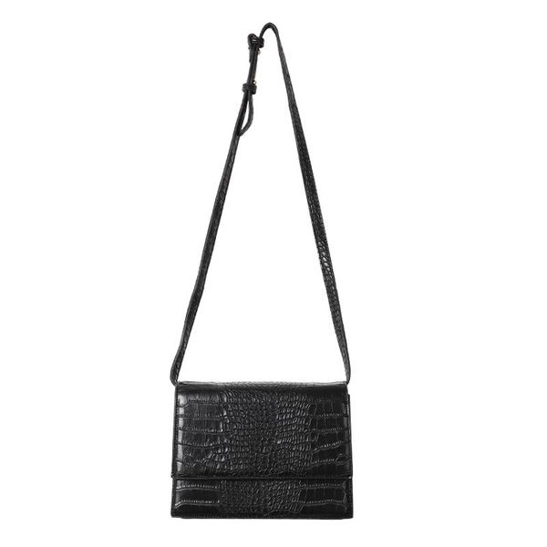 

shoulder bags pure color simple atmosphere versatile crocodile flap small square bag single messenger