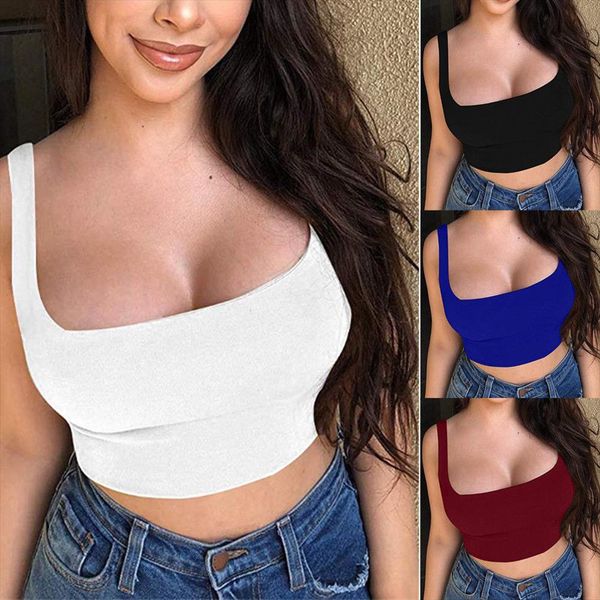 

женщины леди женщины спагетти ремень crop топы без рукавов футболка tank tops летний пляж жилет голые животом летняя мода одежда, White