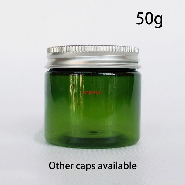50g Yeşil Plastik Kavanoz 2 OZ Boş Kozmetik Krem Konteyner Şeker Baharat Hap Çay Seyahat Ambalaj Küçük Şişe Ücretsiz ShippingFree Nakliye