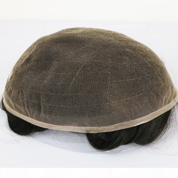 

мужские шиньоны замены toupee 10x8 человек швейцарского волоса кружево toupee системы для мужчин полных париков шнурка, Black