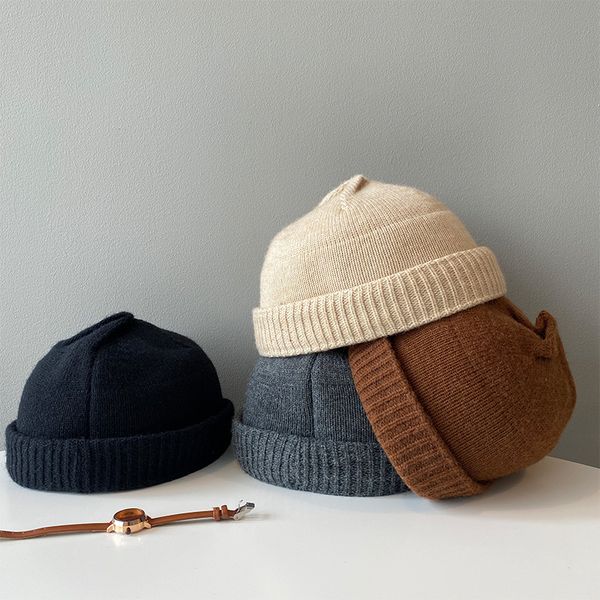 

beanie/skull caps myzyqg vintage cotton knitted brimless hat beanie hats docker cap literary landlord sailor women hip hop, Blue;gray