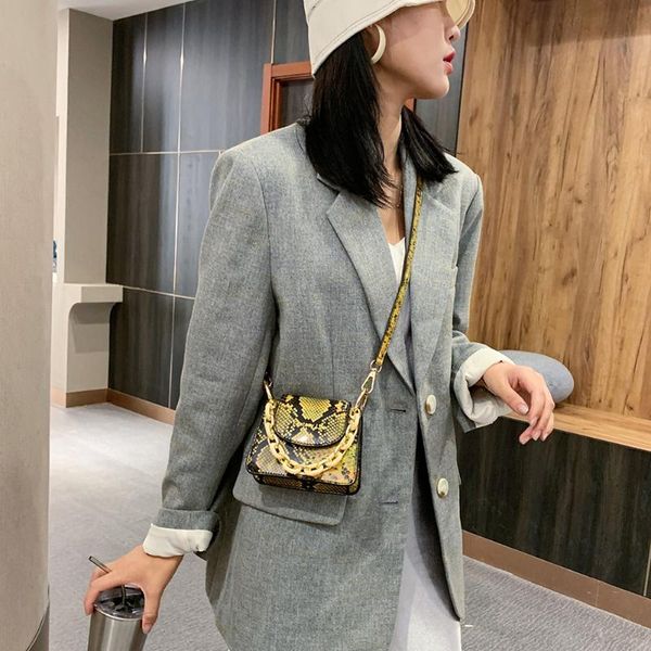 

serpentine women shoulder bags pu mini totes acrylic chain retro crossbody pouch fashion exquisite shopping bag