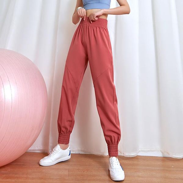 

running pants lusure quick-drying sports female loose closing beam yoga clothes gym high waist breathable casual pants1, Black;blue