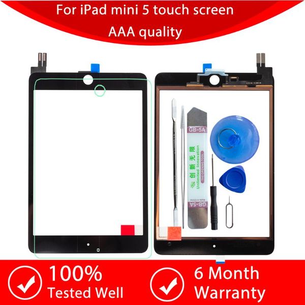 

for ipad mini 5 touch screen mini5 5th gen digitizer 2020 touchscreen glass replace a2124 a2126 a2133 with tempered glass+tools