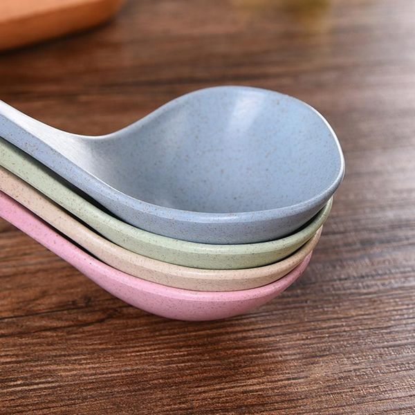 

new wheat straw spoon ladle rice soup spoon meal dinner scoops eco friendly tableware home kitchen accessories h wmtnci